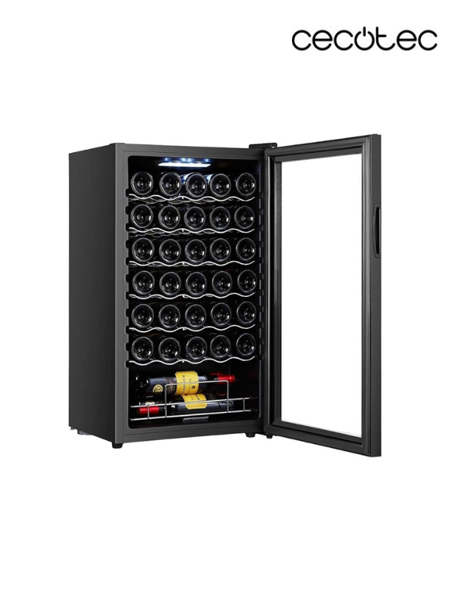 Cecotec Bolero GrandSommelier 34030 Black – 34-Bottle Wine Cooler
